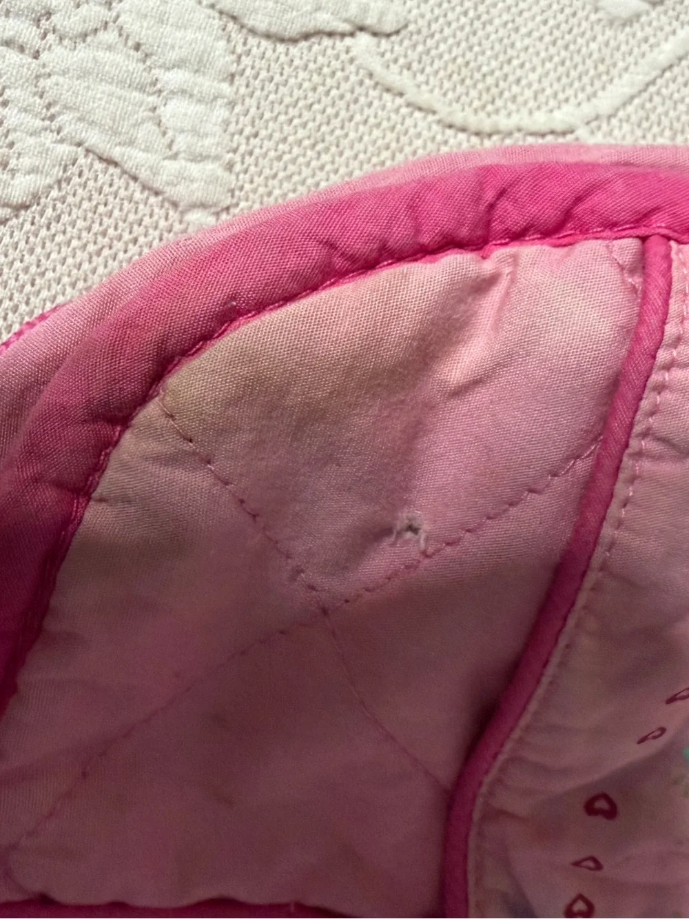 American Girl Bitty Baby Pink Quilted Kids Backpack WELL LOVED but functional
